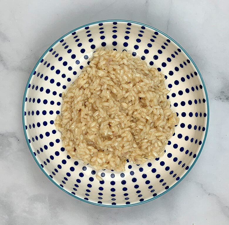 Basic risotto in bowl.