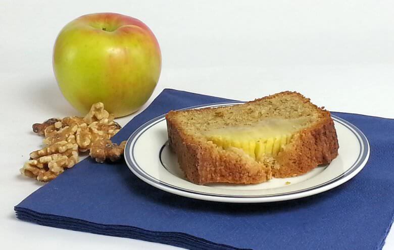 Picture of a slice of Apple Walnut Cake