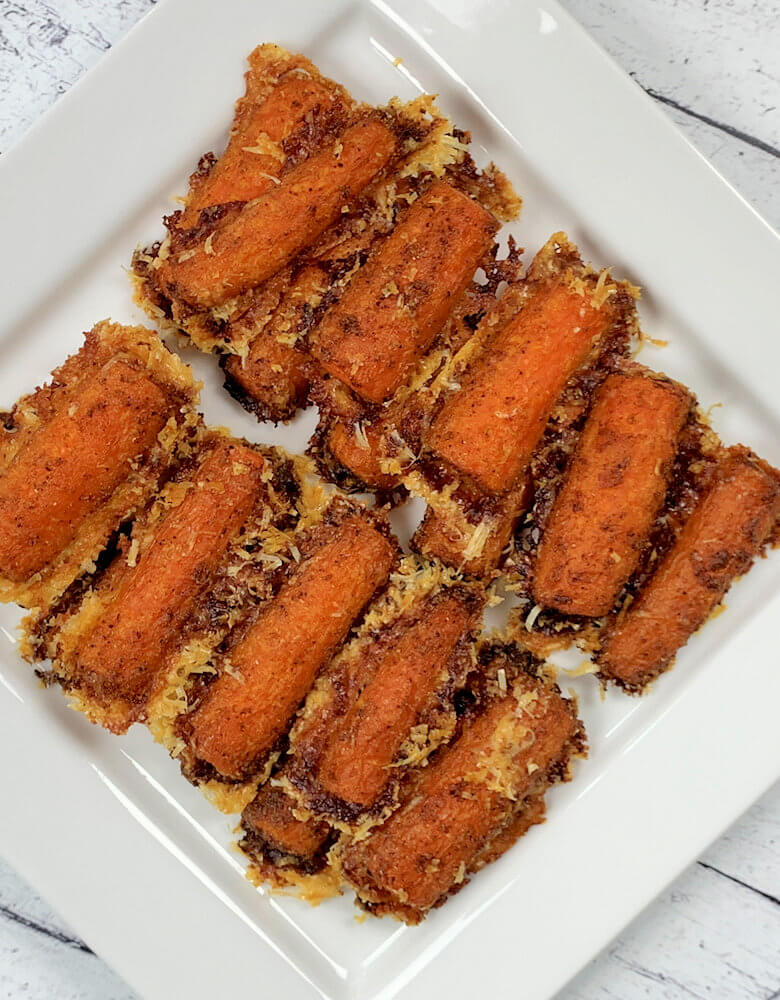 Crispy Cheese Roasted Carrots