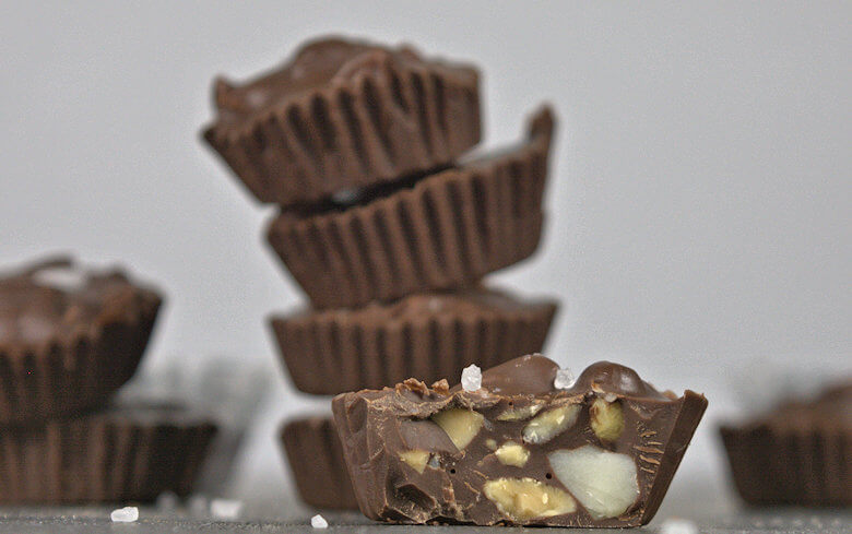 Close up picture of Dark Chocolate Nut Cups