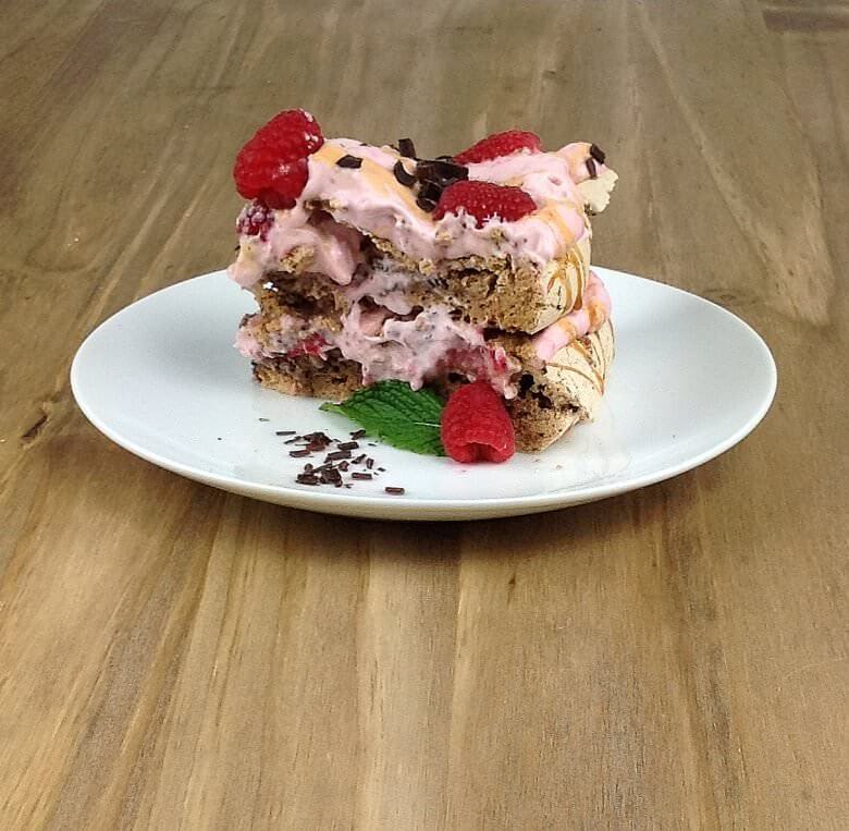 Picture of a wedge of Double Chocolate Pavlova with Raspberry Cream