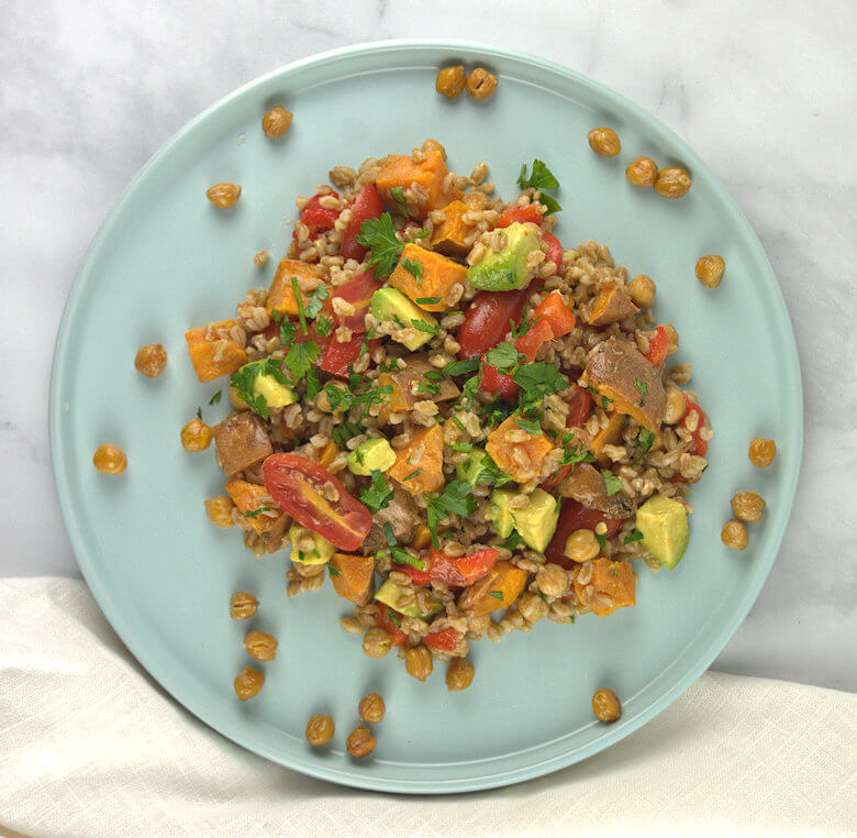 Another picture of Farro with Roasted Sweet Potato, Pepper & Chickpeas