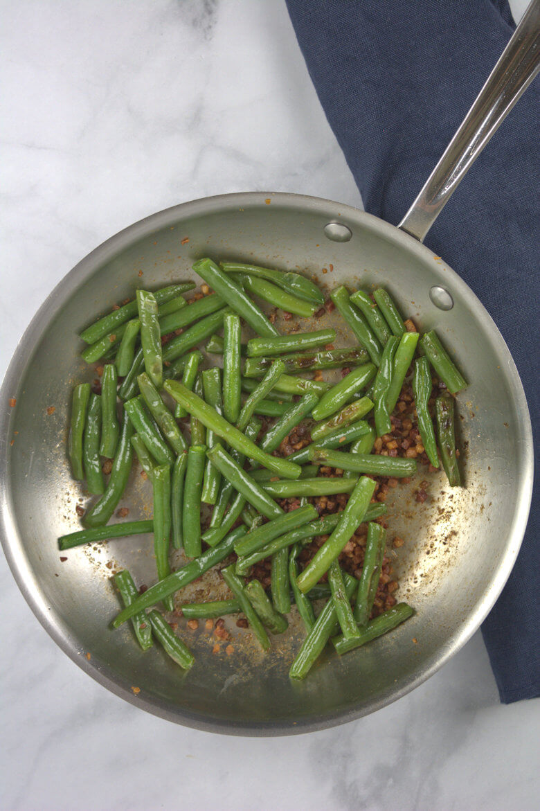 Green beans with pancetta
