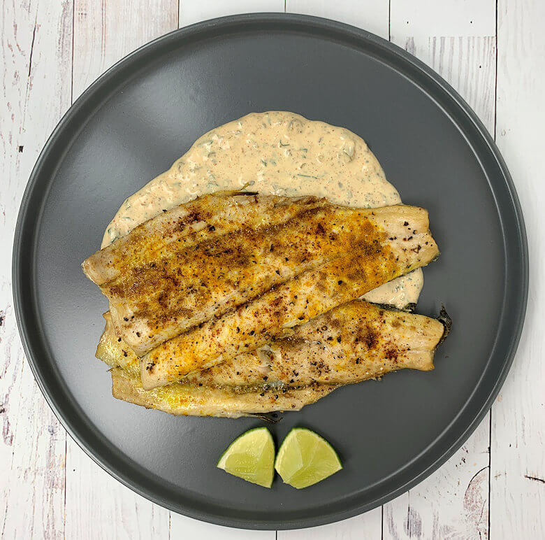 Grilled Rainbow Trout on Remoulade Sauce