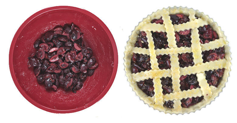 Picture of cherrie mix and Homemade Cherry Pie for Two unbaked