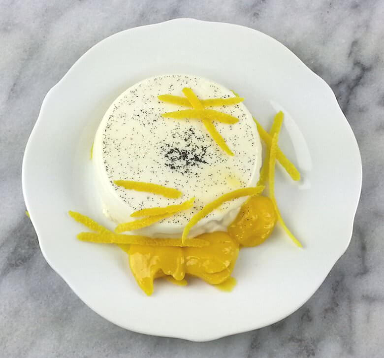 Picture of Lemon Panna Cotta with Passion Fruit Curd