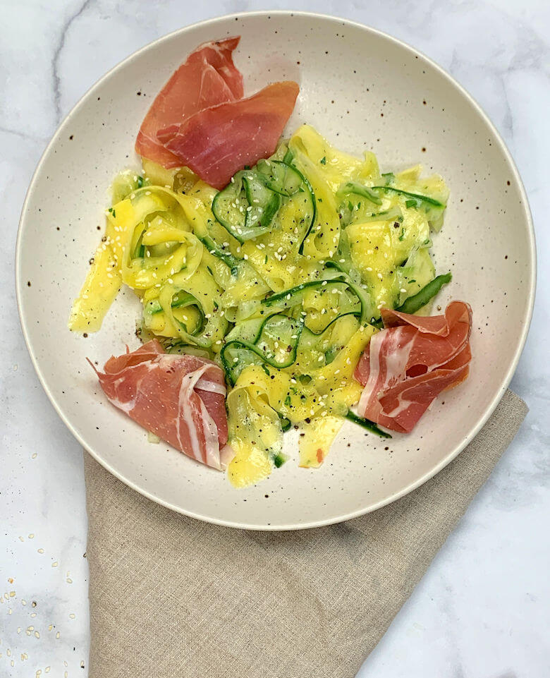 Mango Cucumber Salad with Serrano Ham