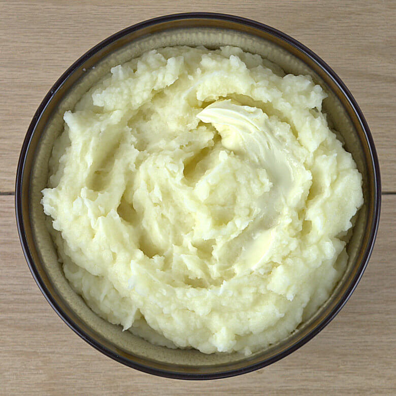 Top down picture of Mashed Potatoes with Mascarpone