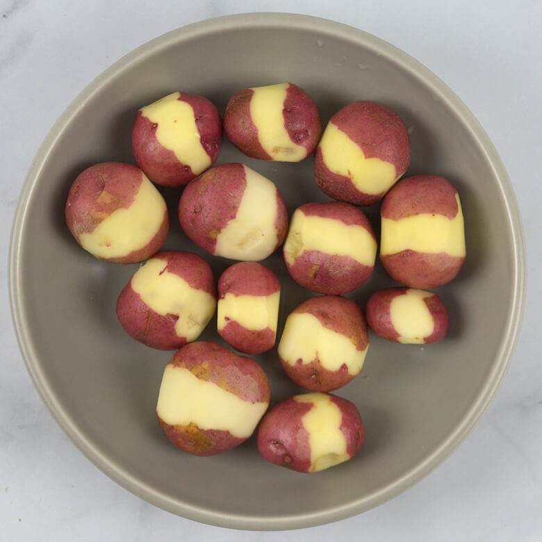 Peeled red potatoes