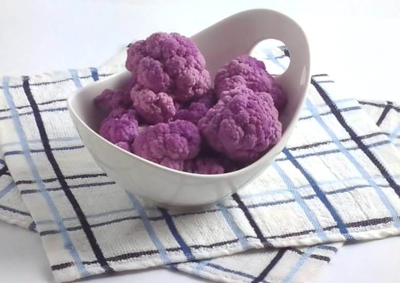 Picture of uncooked purple cauliflower