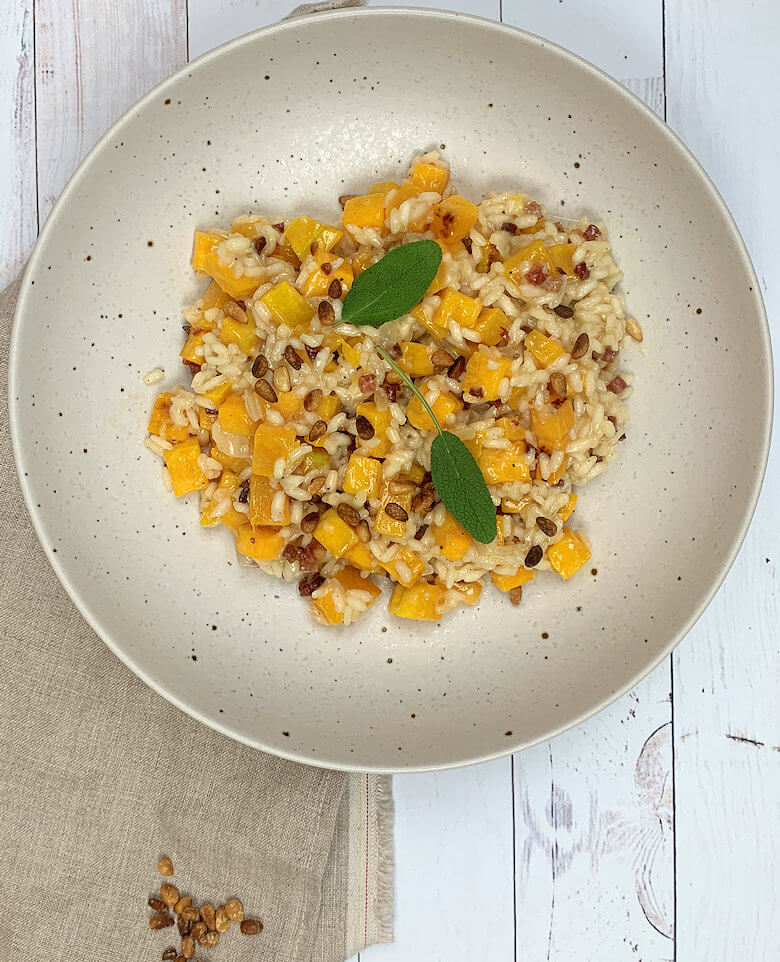 Bowl with Risotto with Butternut Squash