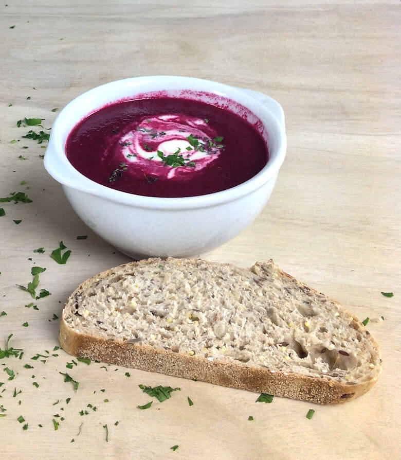 Picture of Roasted Beet Soup with Apple and Creme Fraiche