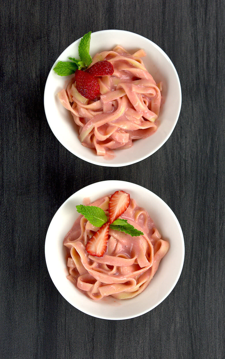 Sweet Pasta with Strawberry Sauce