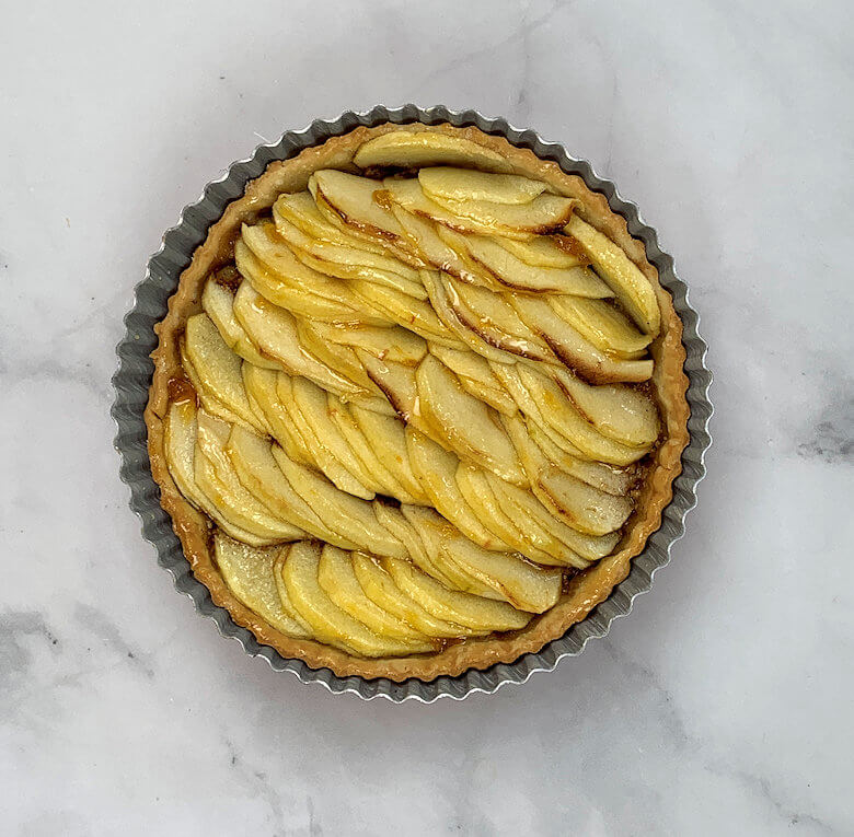 Thin French Apple Tart in Pie Dish