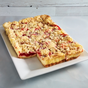 Picture of almond streusel cherry cheesecake bars