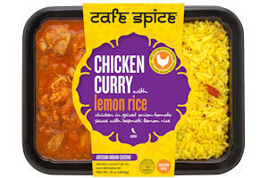 Picture of chicken curry with lemon rice