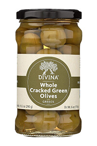 Picture of cracked green olives