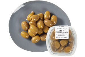 Picture of garlic stuffed fresh olives