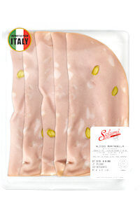 Picture of mortadella with pistachios sliced