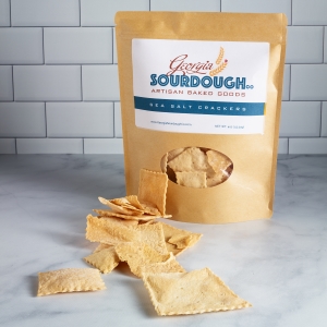Picture of sea salt sourdough crackers
